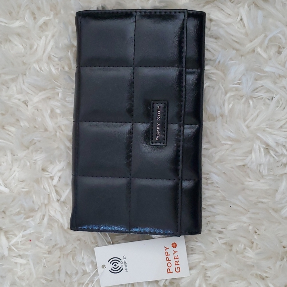 Poppy Grey Fremont Large Bifold Wallet Black